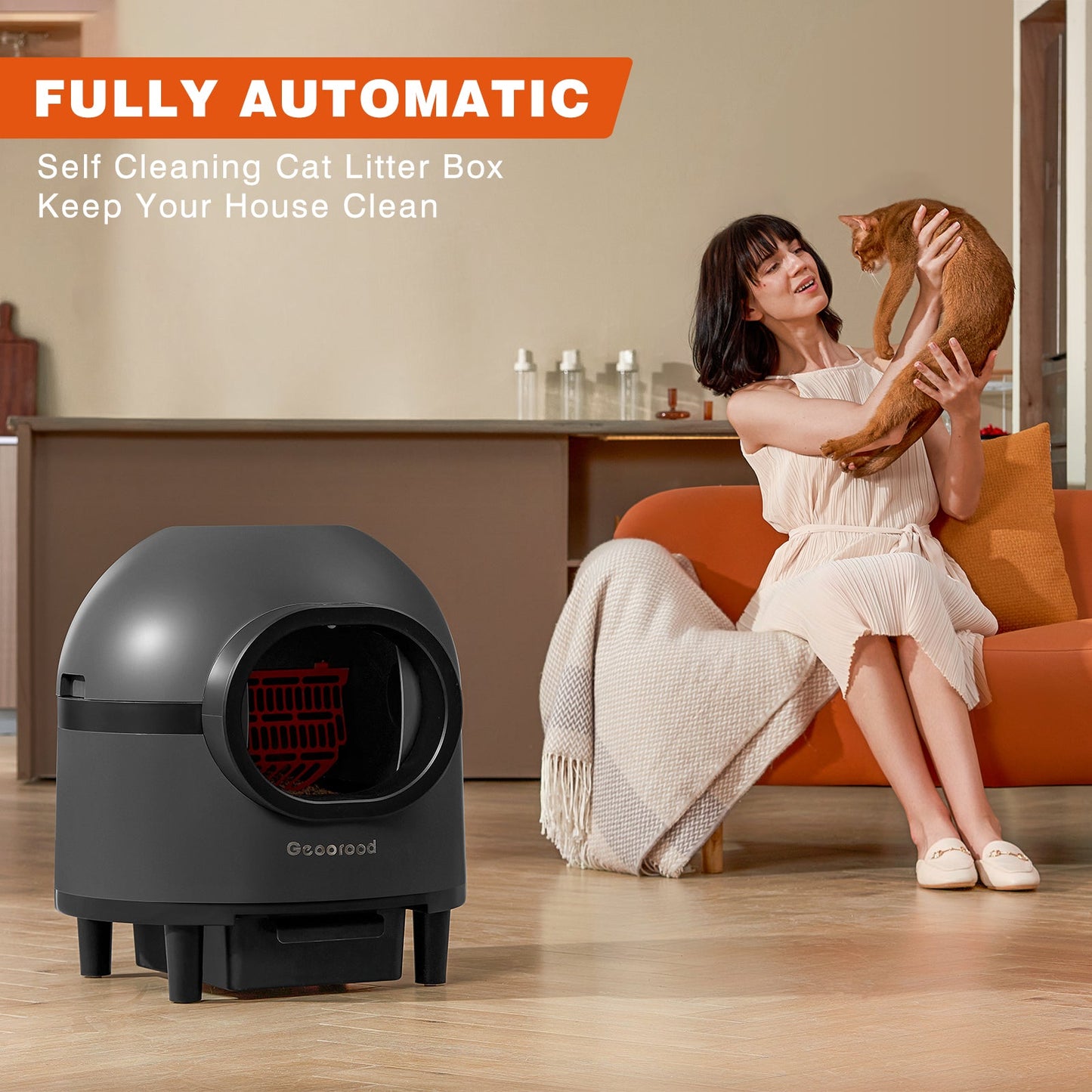 PET CAT LITTER BOX WITH APP CONTROL