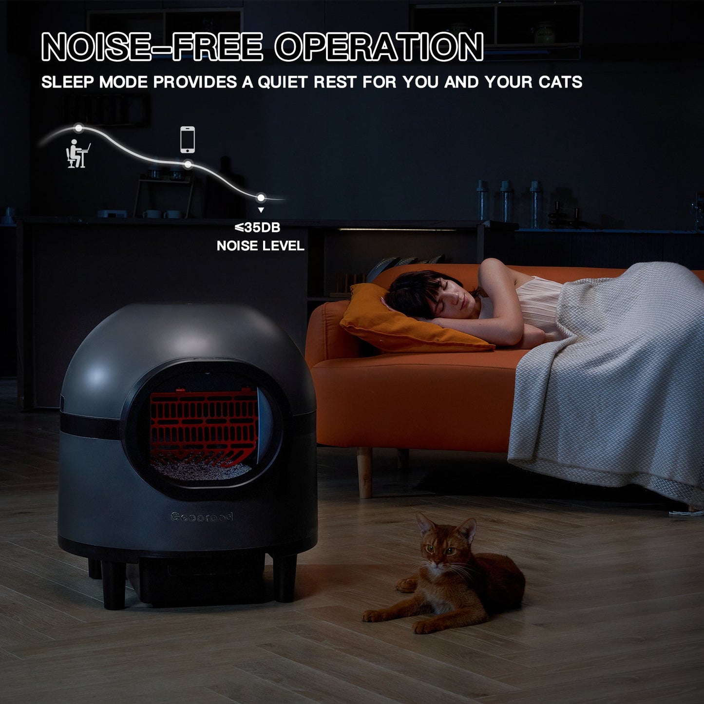 PET CAT LITTER BOX WITH APP CONTROL