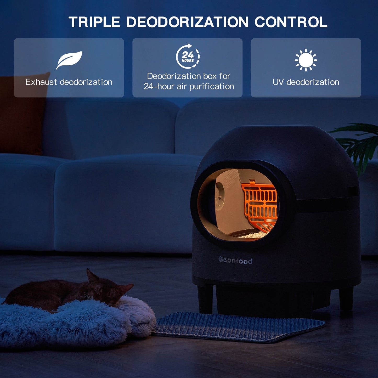 PET CAT LITTER BOX WITH APP CONTROL