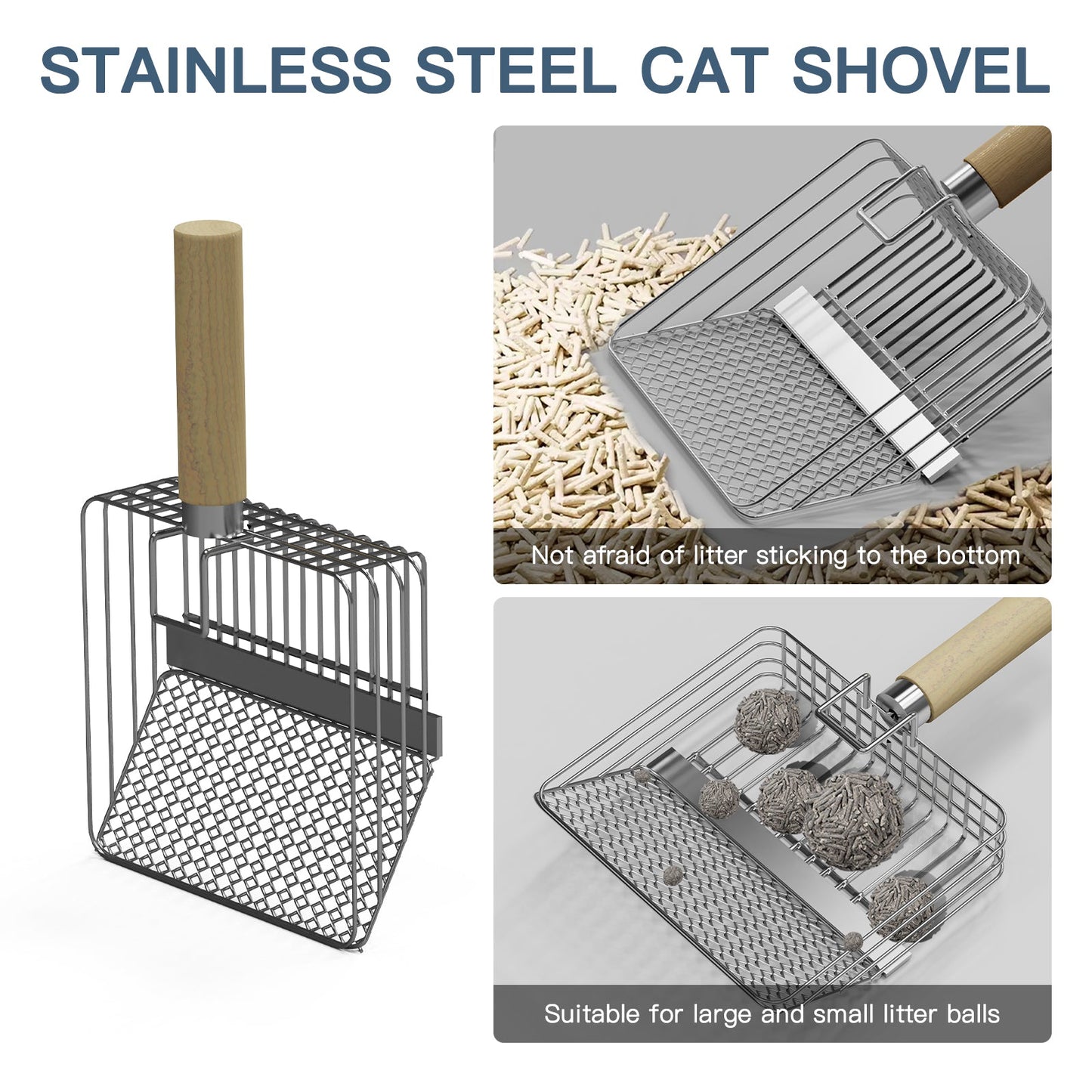 Pet Cat Litter Box Stainless Steel with 20L capability
