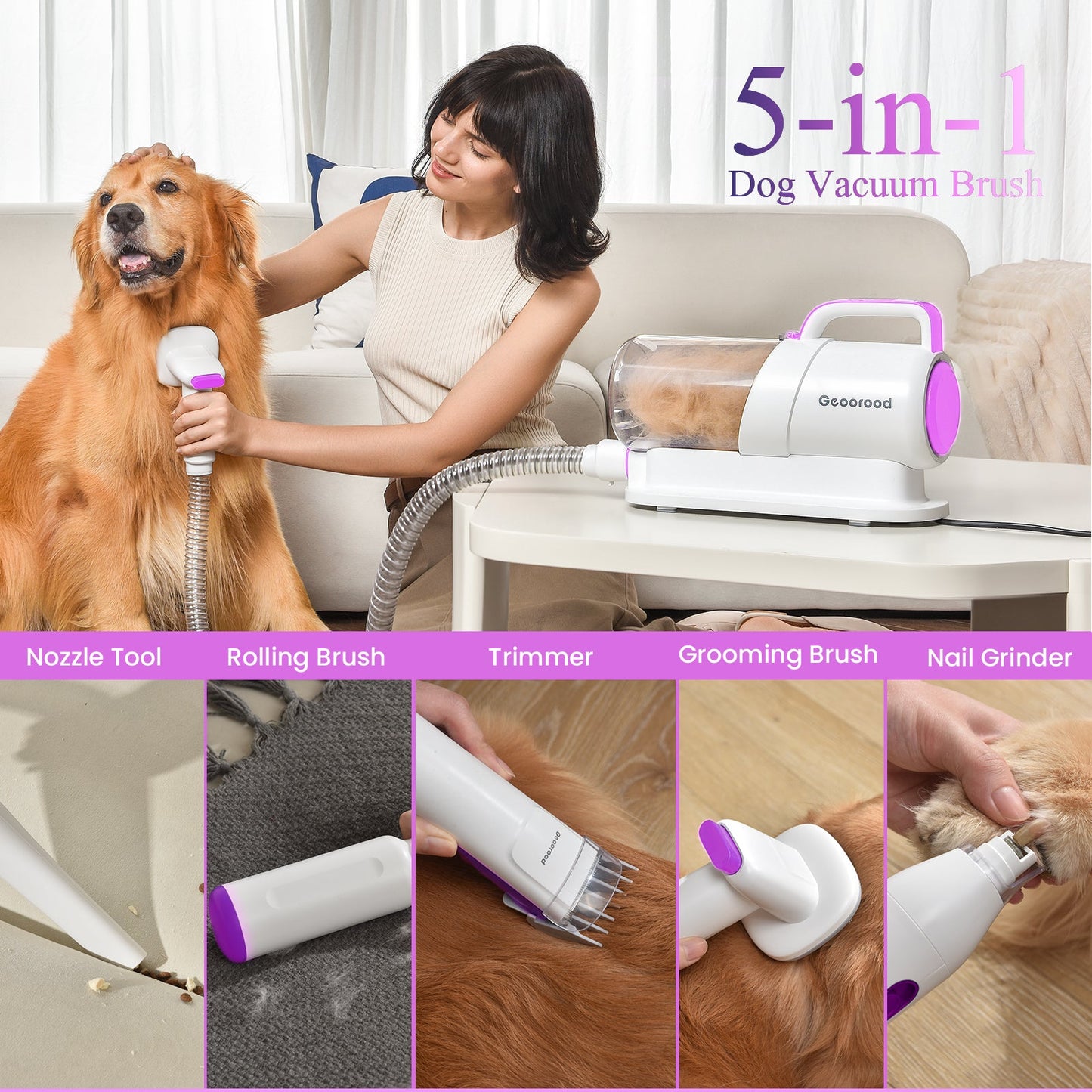 5-in-1 Quiet Dog Grooming Kit