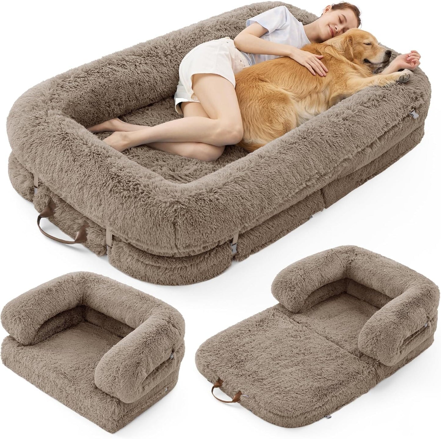 Oppetz 3 in 1 Foldable Human Dog Bed