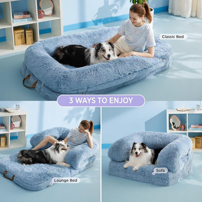 Oppetz 3 in 1 Foldable Human Dog Bed