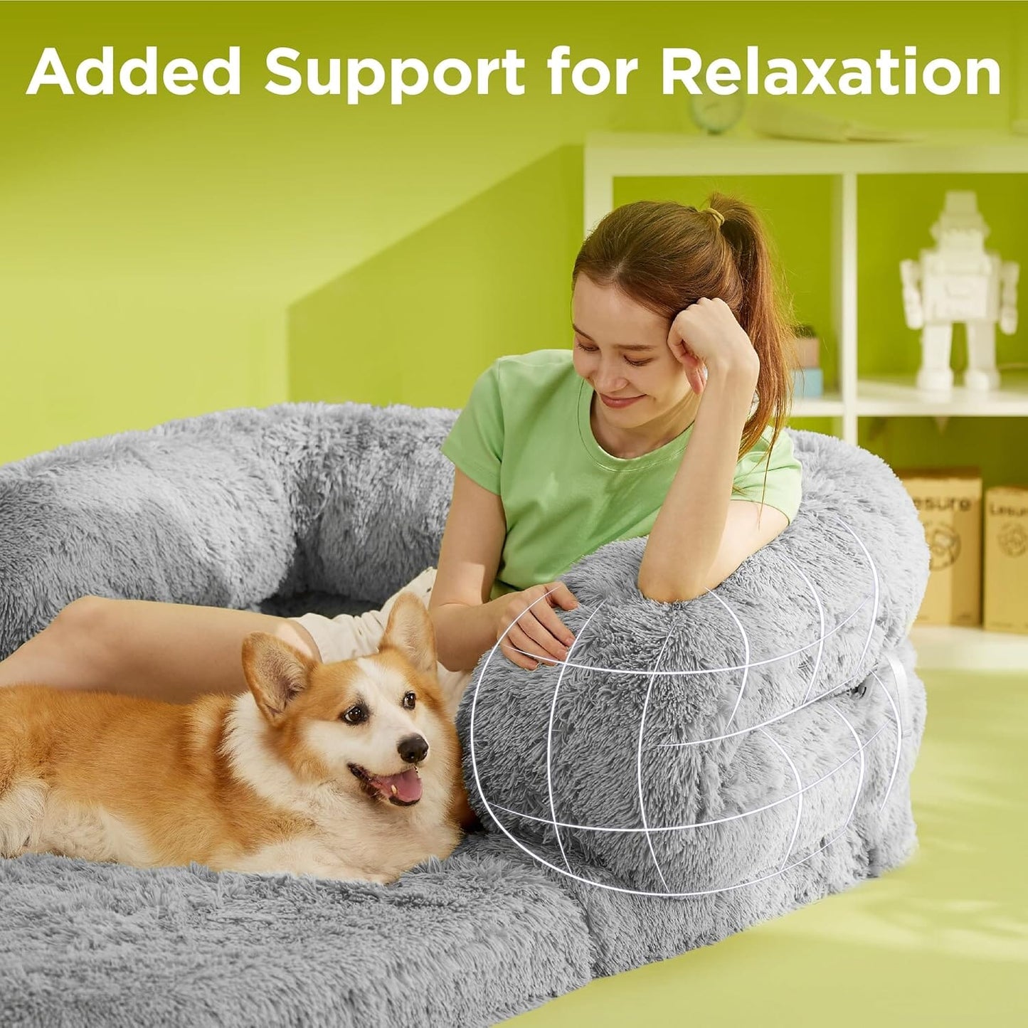 Oppetz 3 in 1 Foldable Human Dog Bed