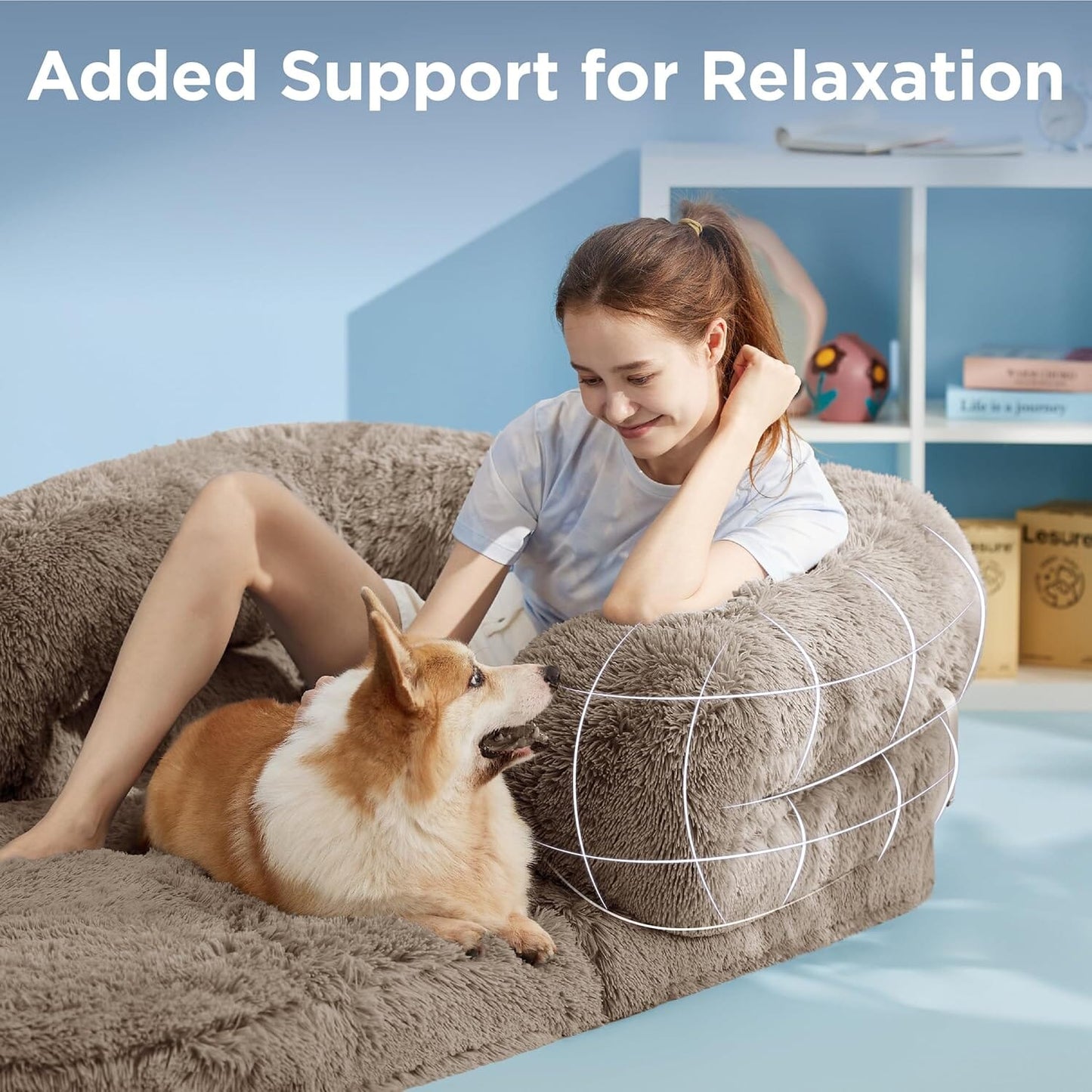 Oppetz 3 in 1 Foldable Human Dog Bed