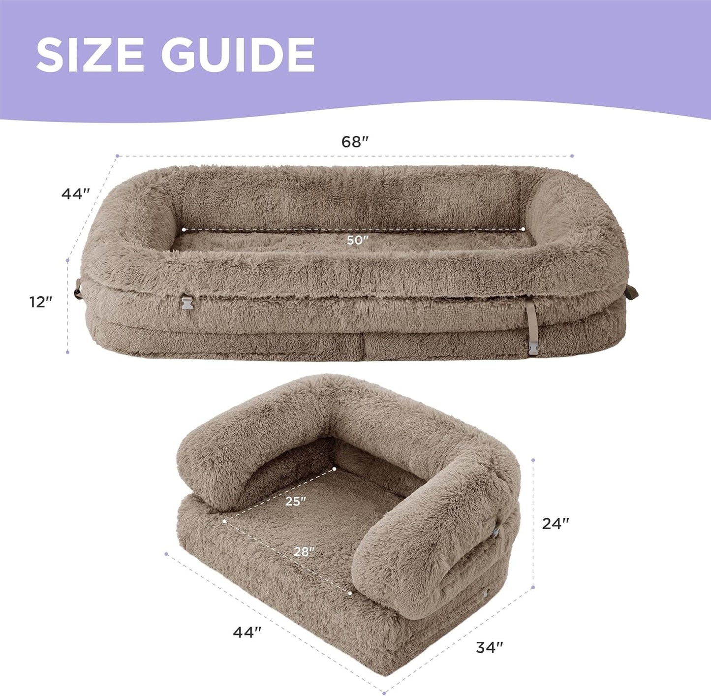 Oppetz 3 in 1 Foldable Human Dog Bed