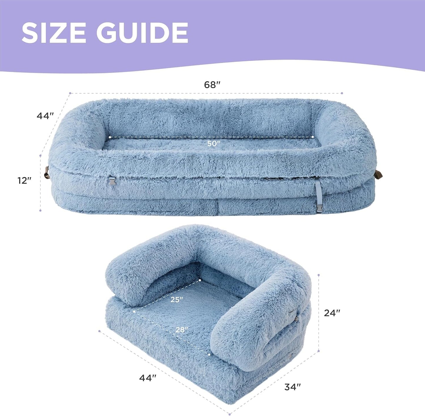 Oppetz 3 in 1 Foldable Human Dog Bed