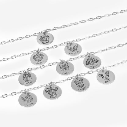 Paperclip Pet Face Necklace