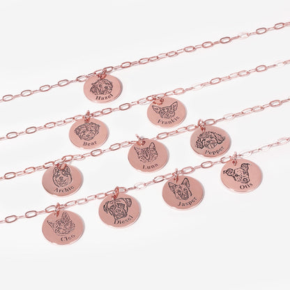 Paperclip Pet Face Necklace