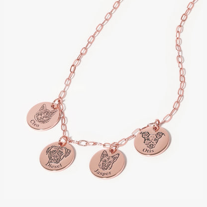 Paperclip Pet Face Necklace