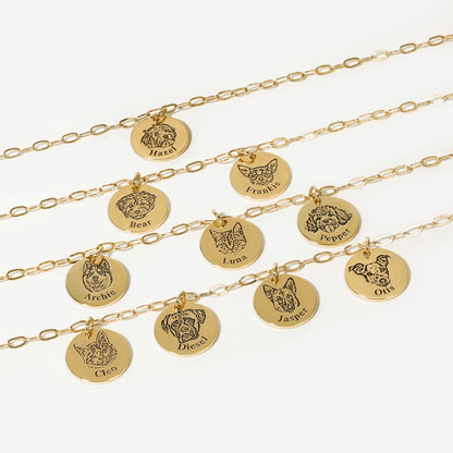 Paperclip Pet Face Necklace